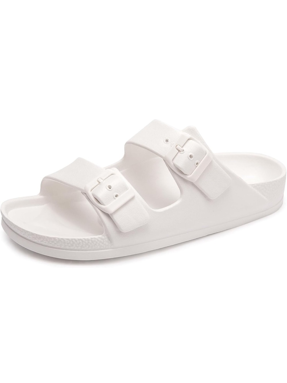 FUNKYMONKEY Women’s White Double Buckle EVA Sandals Size 8 NEW! Never worn!!